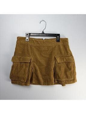 Wild Fable Brown Corduroy Cargo Mini Skirt Size S Y2K Utility